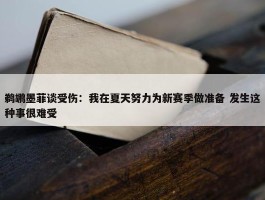 鹈鹕墨菲谈受伤：我在夏天努力为新赛季做准备 发生这种事很难受