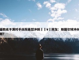 山猫教练不满对手庆祝暴怒冲刺🥵网友：斯图尔特冲向詹姆斯？