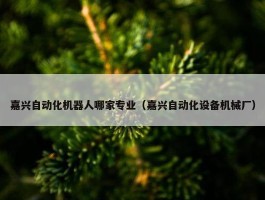 嘉兴自动化机器人哪家专业（嘉兴自动化设备机械厂）