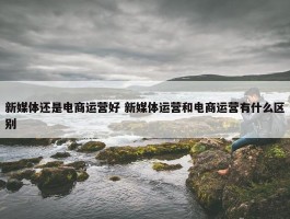 新媒体还是电商运营好 新媒体运营和电商运营有什么区别