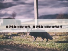 师范生如何提升自我，师范生如何提升自我素质