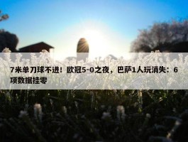 7米单刀球不进！欧冠5-0之夜，巴萨1人玩消失：6项数据挂零