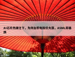 AI芯片热潮之下，为何台积电股价大涨，ASML却暴跌