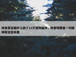 林有慧在婚纱上绣了13只宠物猫狗，和萧敬腾是一对精神契合型夫妻