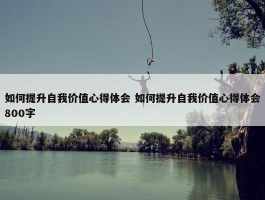 如何提升自我价值心得体会 如何提升自我价值心得体会800字