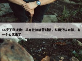 66岁王朔现状：单身住徐静蕾别墅，与两只猫为伴，有一个心愿未了