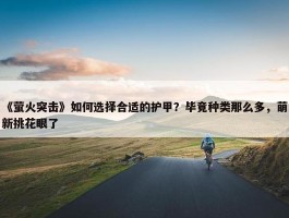 《萤火突击》如何选择合适的护甲？毕竟种类那么多，萌新挑花眼了