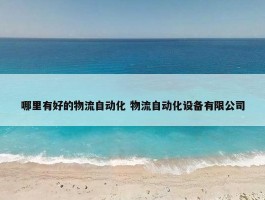 哪里有好的物流自动化 物流自动化设备有限公司