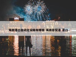 海南港口自动化设施有哪些 海南自贸港 港口