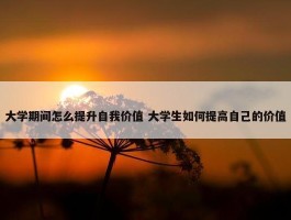 大学期间怎么提升自我价值 大学生如何提高自己的价值