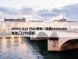 OPPO K12 Plus发布：搭载6400mAh电池，1799元起