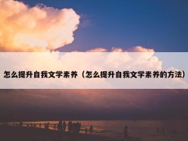 怎么提升自我文学素养（怎么提升自我文学素养的方法）