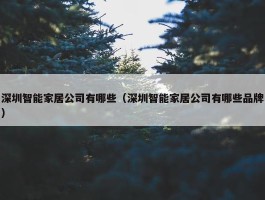 深圳智能家居公司有哪些（深圳智能家居公司有哪些品牌）