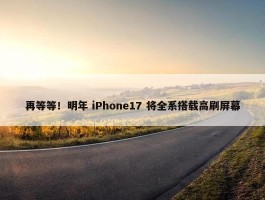 再等等！明年 iPhone17 将全系搭载高刷屏幕