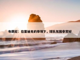 布朗尼：在雷迪克的带领下，球队氛围非常好