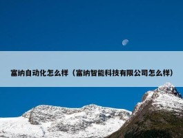 富纳自动化怎么样（富纳智能科技有限公司怎么样）