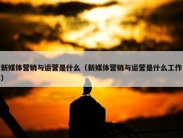 新媒体营销与运营是什么（新媒体营销与运营是什么工作）