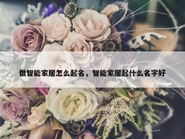 做智能家居怎么起名，智能家居起什么名字好