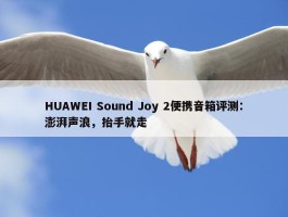 HUAWEI Sound Joy 2便携音箱评测：澎湃声浪，抬手就走