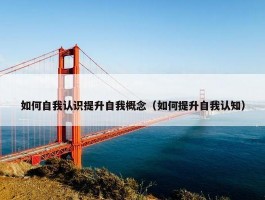 如何自我认识提升自我概念（如何提升自我认知）