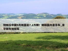 特斯拉中国9月销量超7.2万辆！蝉联国内豪华车_豪华轿车双冠军