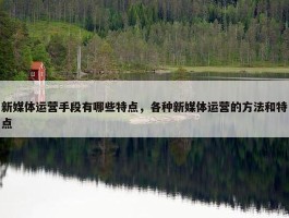 新媒体运营手段有哪些特点，各种新媒体运营的方法和特点