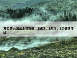 苏契奇vs波兰全场数据：1进球，1助攻，2次关键传球