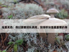 埃里克森：我们需要团队表现，获得积分是最重要的事