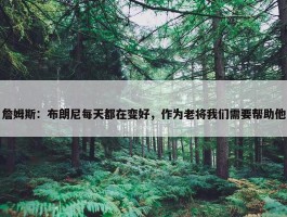 詹姆斯：布朗尼每天都在变好，作为老将我们需要帮助他