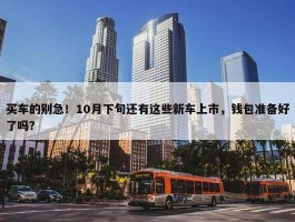 买车的别急！10月下旬还有这些新车上市，钱包准备好了吗？