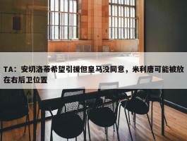 TA：安切洛蒂希望引援但皇马没同意，米利唐可能被放在右后卫位置