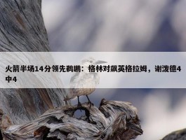 火箭半场14分领先鹈鹕：格林对飙英格拉姆，谢泼德4中4