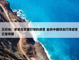 王欣瑜：享受在家里打球的感觉 能和中国球员打球感觉已是突破