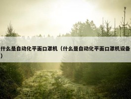 什么是自动化平面口罩机（什么是自动化平面口罩机设备）