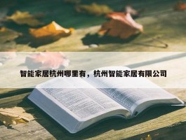 智能家居杭州哪里有，杭州智能家居有限公司