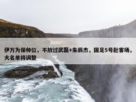 伊万为保帅位，不放过武磊+朱辰杰，国足5号赴客场，大名单将调整