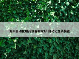 海南自动化加药设备哪家好 自动化加药装置