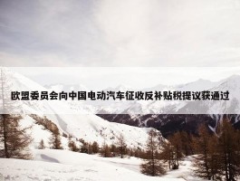 欧盟委员会向中国电动汽车征收反补贴税提议获通过