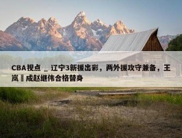 CBA视点 _ 辽宁3新援出彩，两外援攻守兼备，王岚嵚成赵继伟合格替身