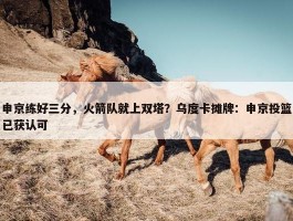 申京练好三分，火箭队就上双塔？乌度卡摊牌：申京投篮已获认可