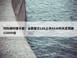 对标保时捷卡宴！全新智己LS6上市48小时大定突破11000台