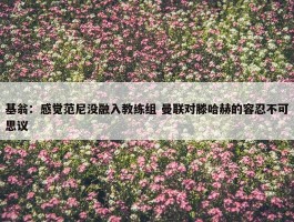 基翁：感觉范尼没融入教练组 曼联对滕哈赫的容忍不可思议