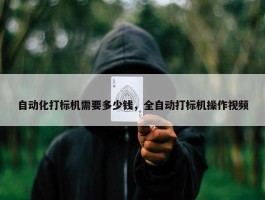 自动化打标机需要多少钱，全自动打标机操作视频