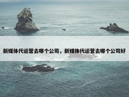 新媒体代运营去哪个公司，新媒体代运营去哪个公司好