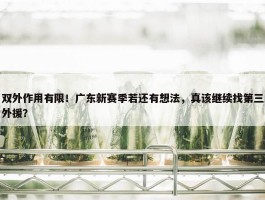 双外作用有限！广东新赛季若还有想法，真该继续找第三外援？