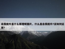 自我提升是什么原理呢图片，什么是自我提升?该如何运用?