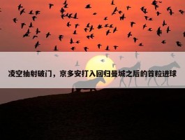 凌空抽射破门，京多安打入回归曼城之后的首粒进球