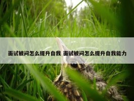 面试被问怎么提升自我 面试被问怎么提升自我能力