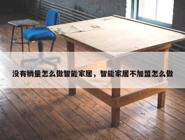 没有销量怎么做智能家居，智能家居不加盟怎么做