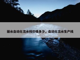 丽水自动化流水线价格多少，自动化流水生产线